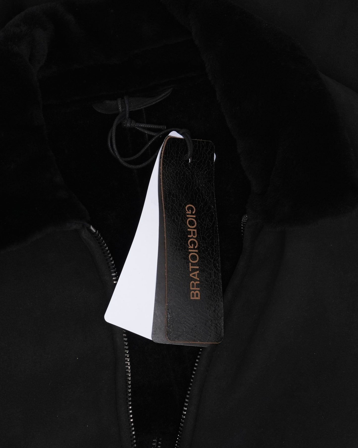 Shearling Collar Leather Jacket