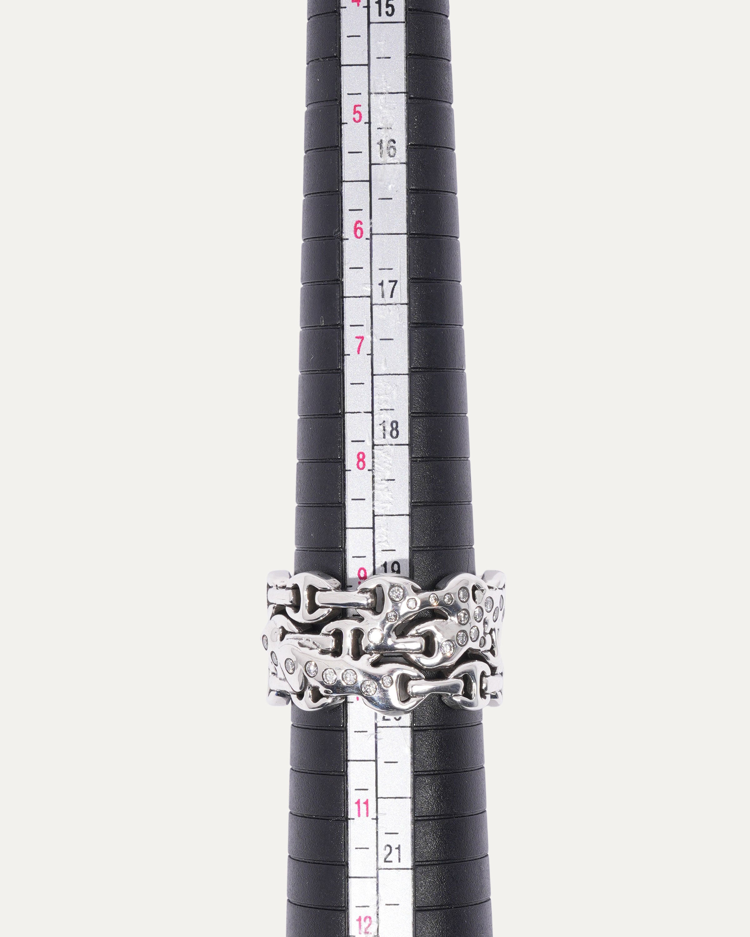 Sacred Melted Series Triple Dame Tri-Link Ring w/ Diamonds