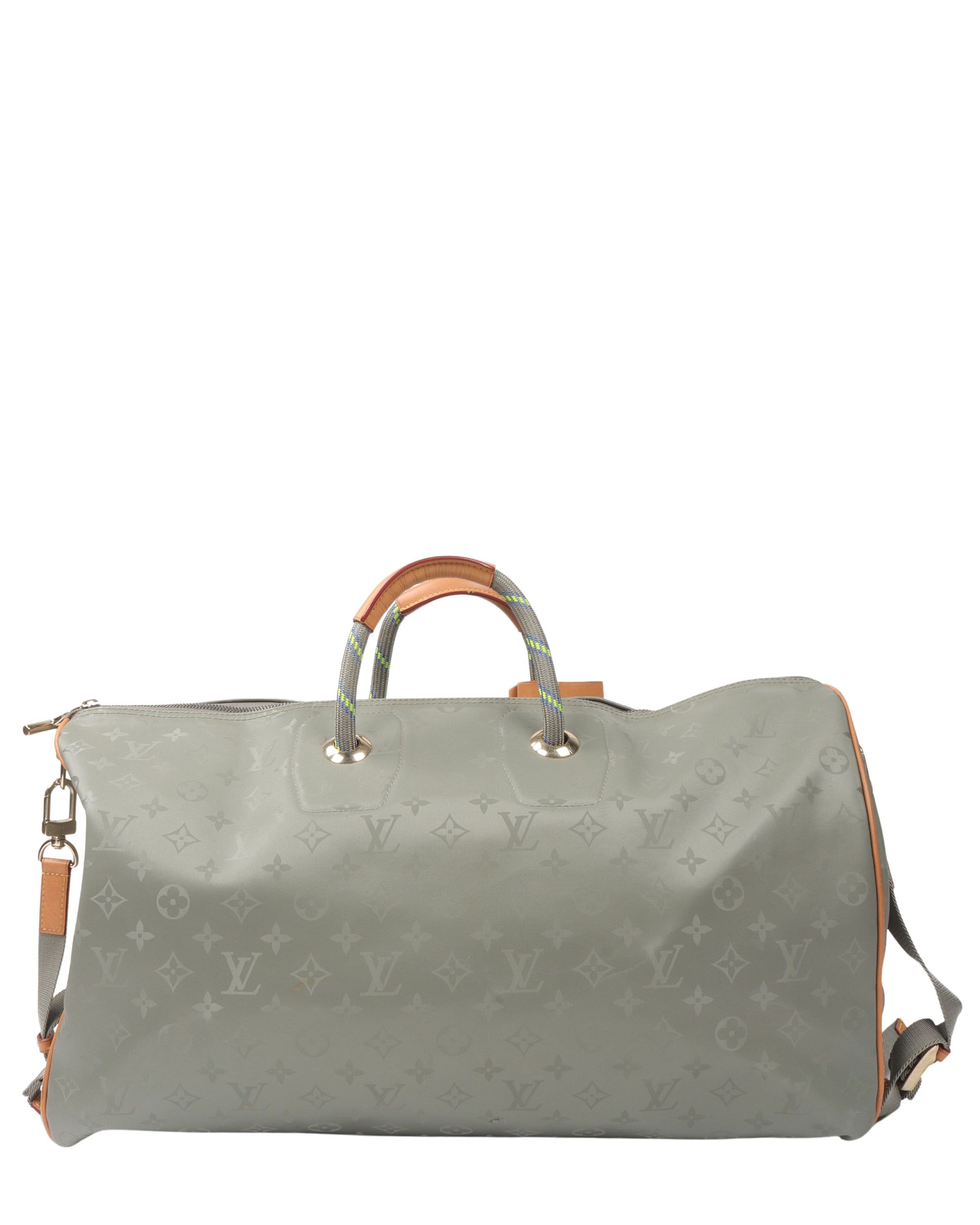 Louis Vuitton Limited Edition Silver Monogram Miroir Keepall 55 Handbag