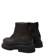 Intrecciato Woven Leather Boots