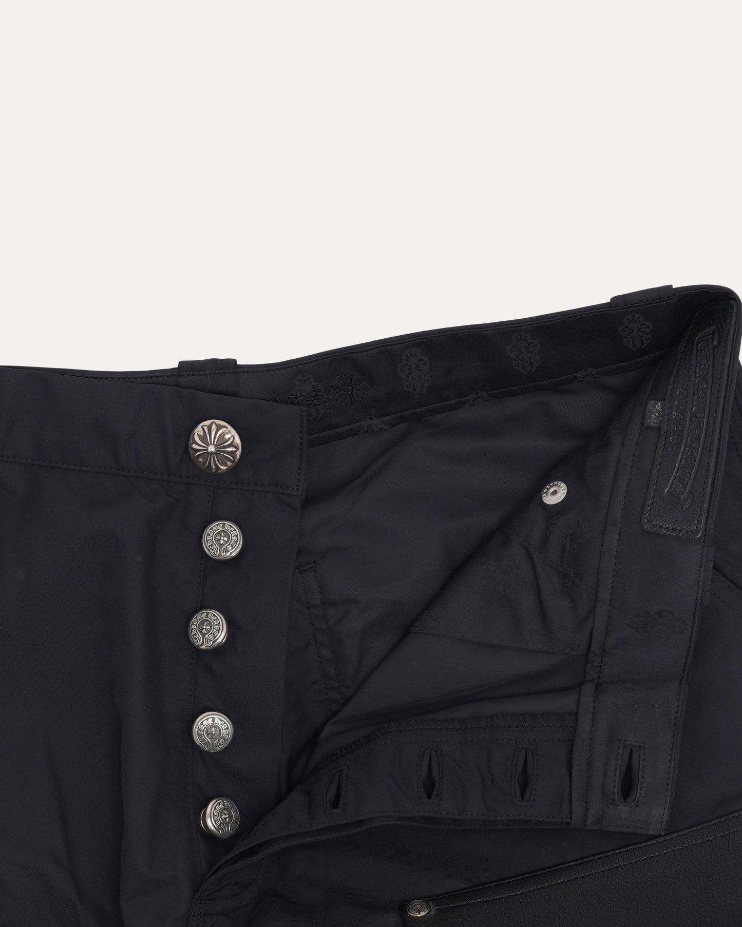 Nylon Leather Double Knee Shorts