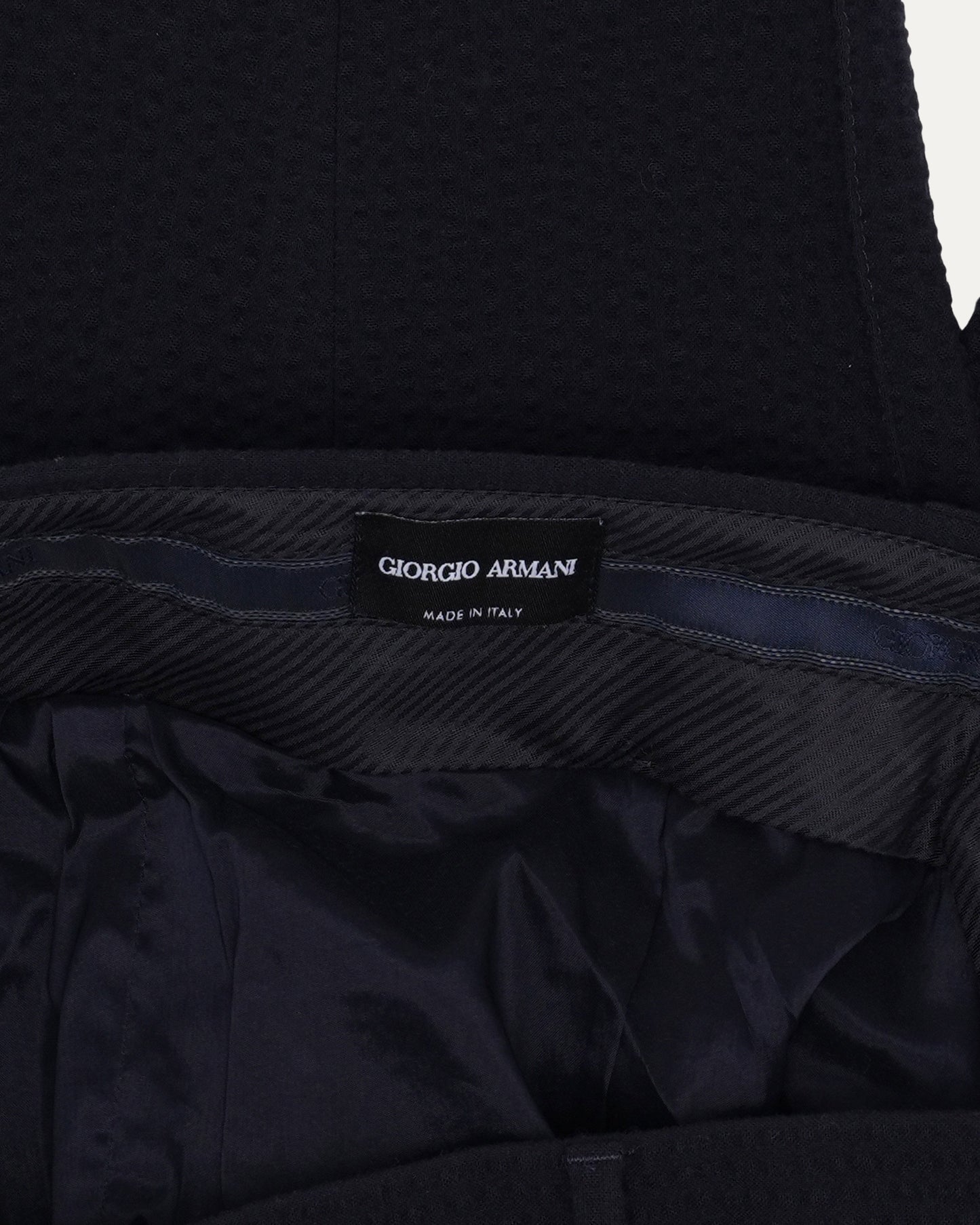 Navy Seersucker Trousers