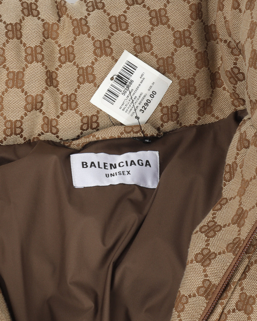 Balenciaga Gucci Hacker Monogram Puffer Jacket