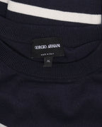 Cashmere Blend Striped Logo Sweater