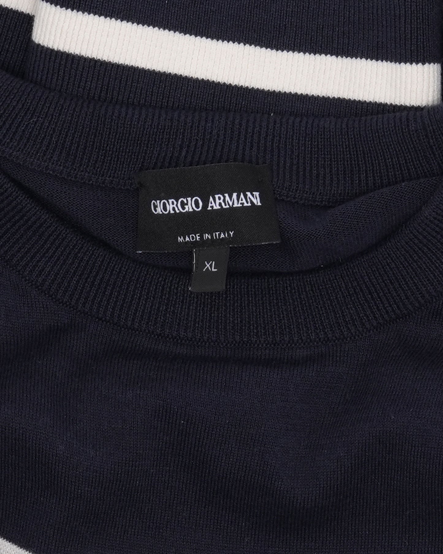 Cashmere Blend Striped Logo Sweater