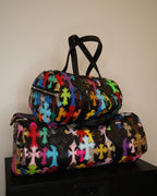 Multicolor Cross Patch Cemetery Mini Duffle Bag
