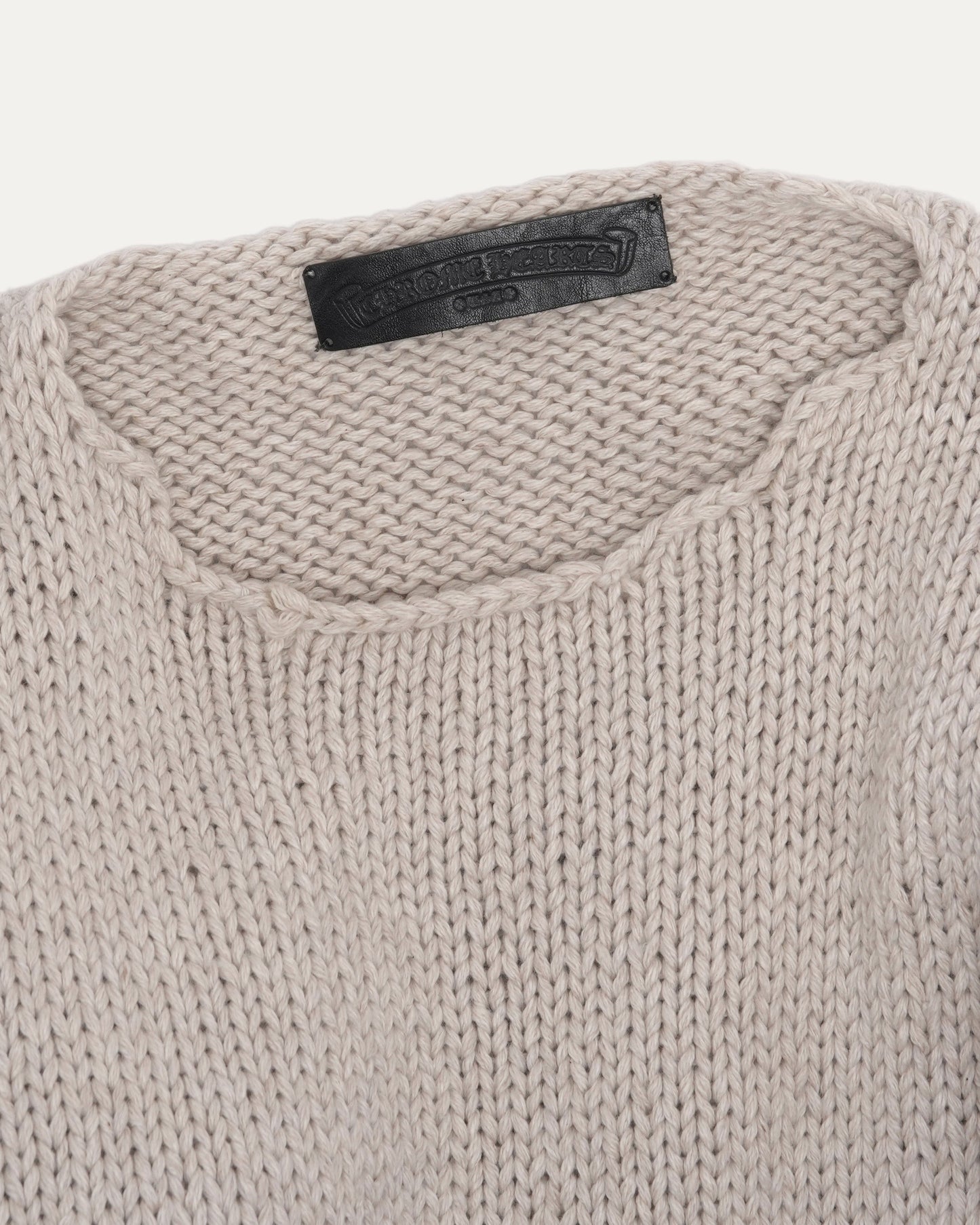 Cross Patch Oversized Cashmere Striped Sweater