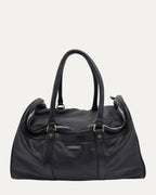Cross Embellished Structured Duffle Bag