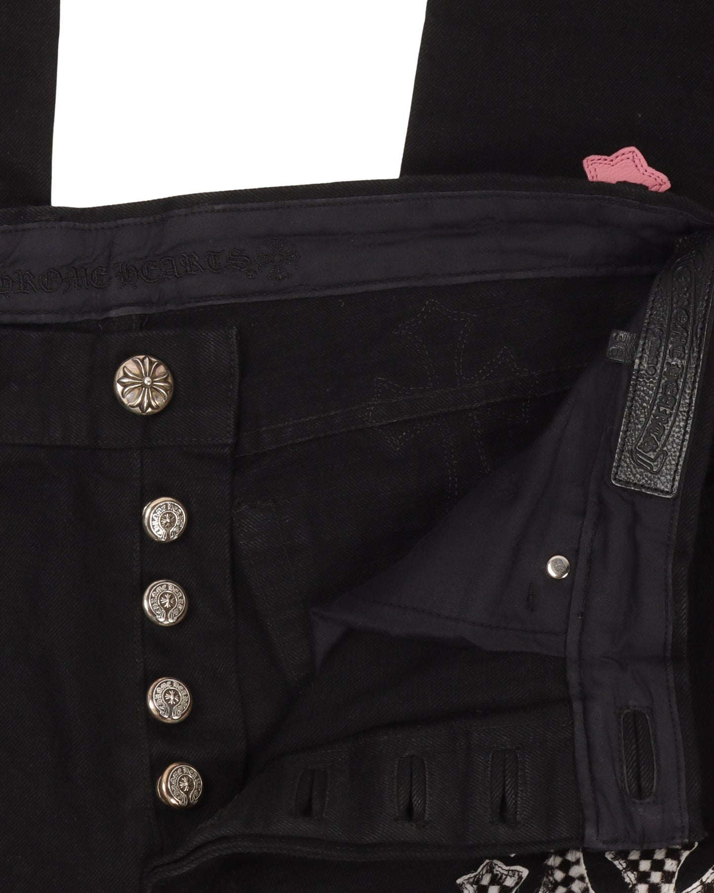 Cross Patch Fleur Knee Jeans w/ 35 Cross Patches