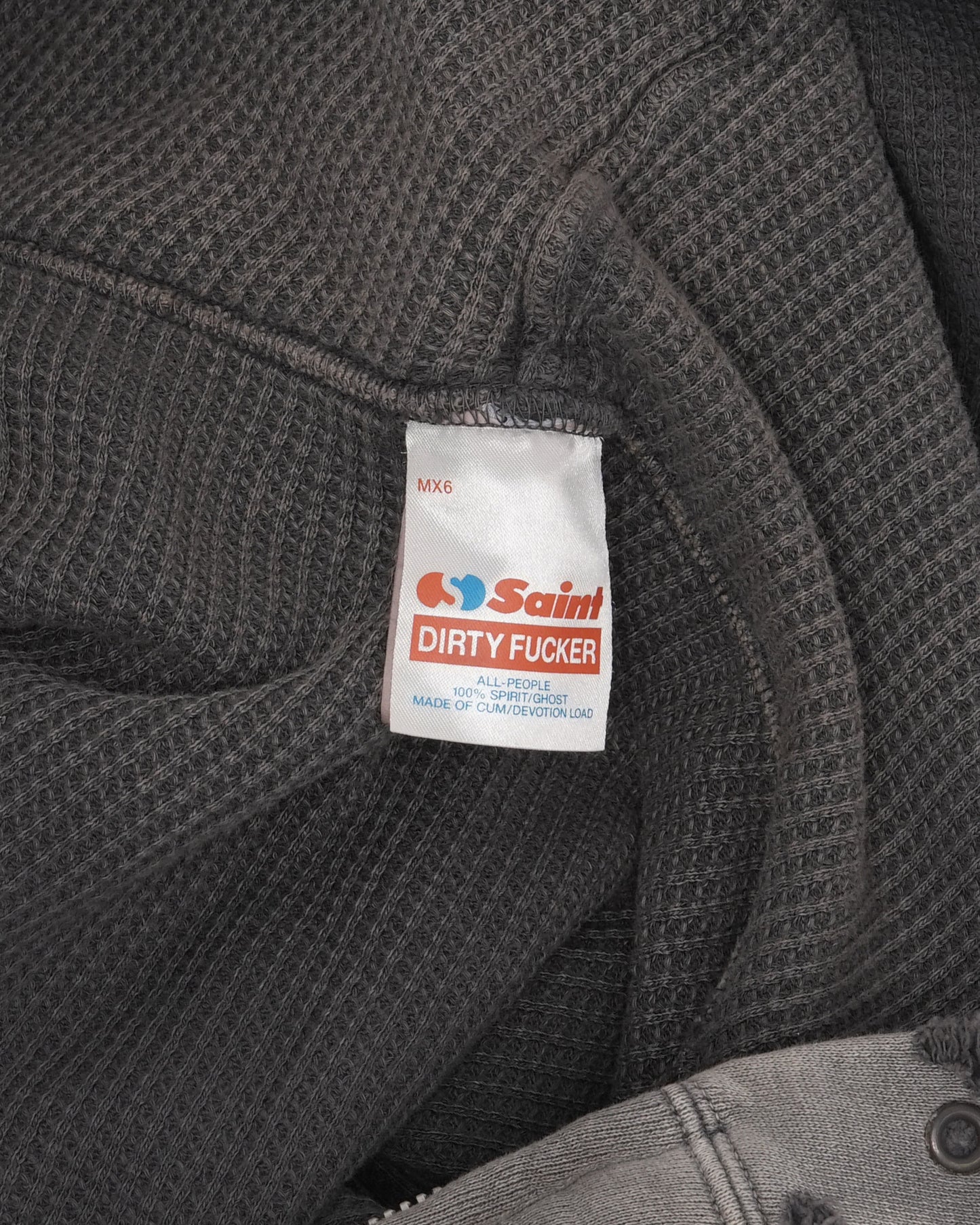 Distressed Thermal Lined Zip Up Hoodie