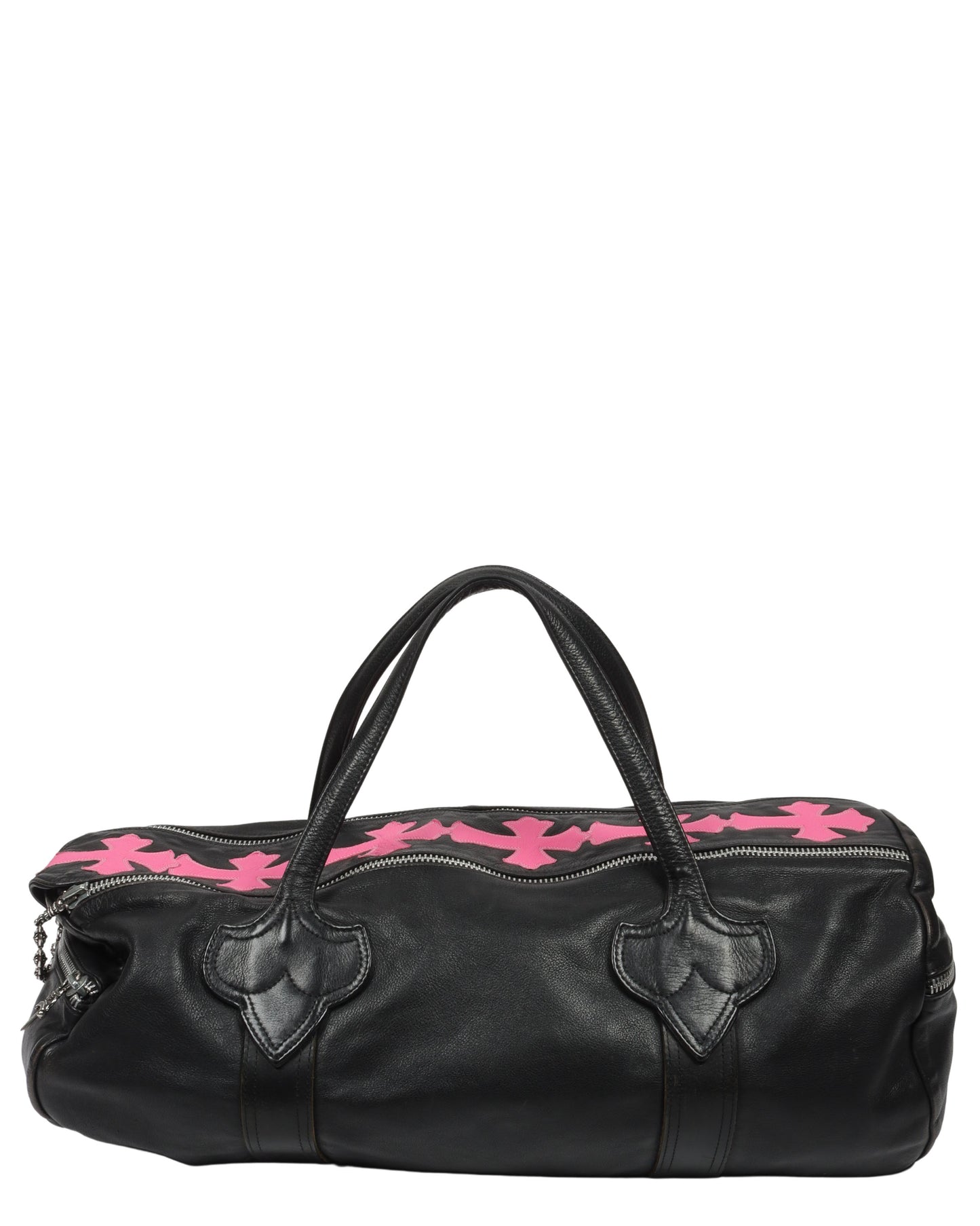 Leather Cross Patch Duffle Bag