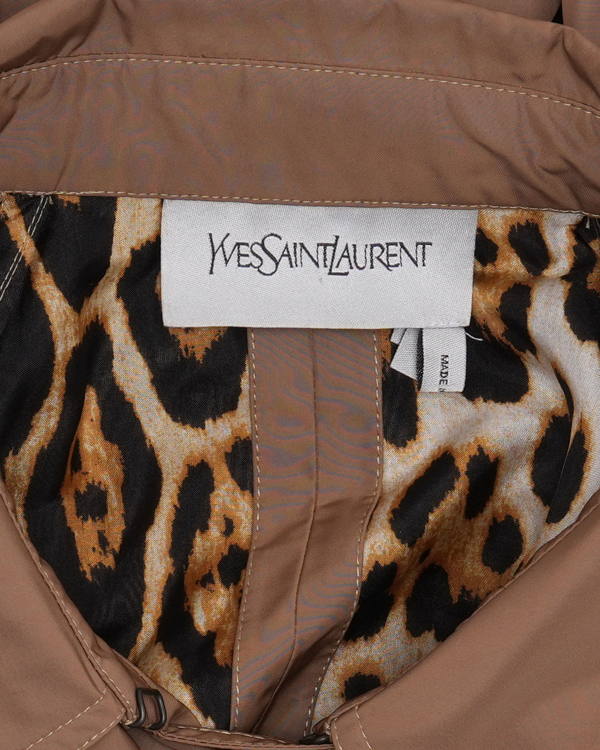 Rive Gauche Polyester Double Breasted Belted Trench Coat