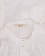 Band Collar Pleated Shirt
