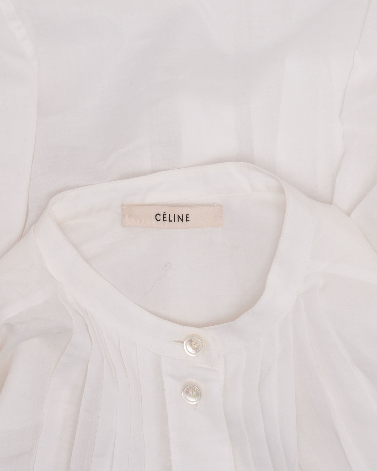 Band Collar Pleated Shirt