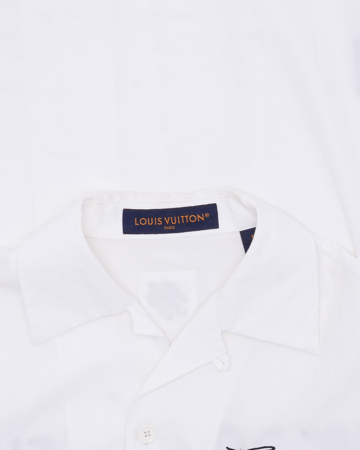 Open Collar Short Sleeved Cotton Shirt