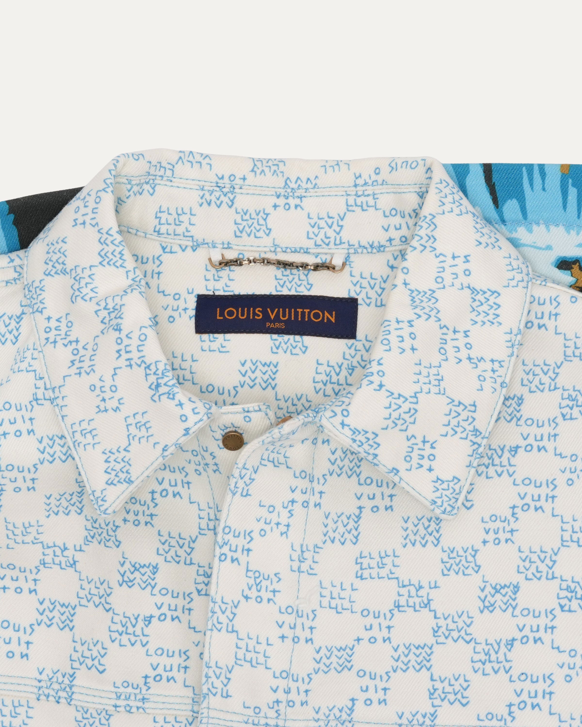 LOUIS VUITTON シャツ Louis Vuitton White & Black Cartoon Button Up Shirt – Savonches