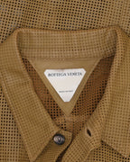 Perforated Leather Short Sleeve Shirt