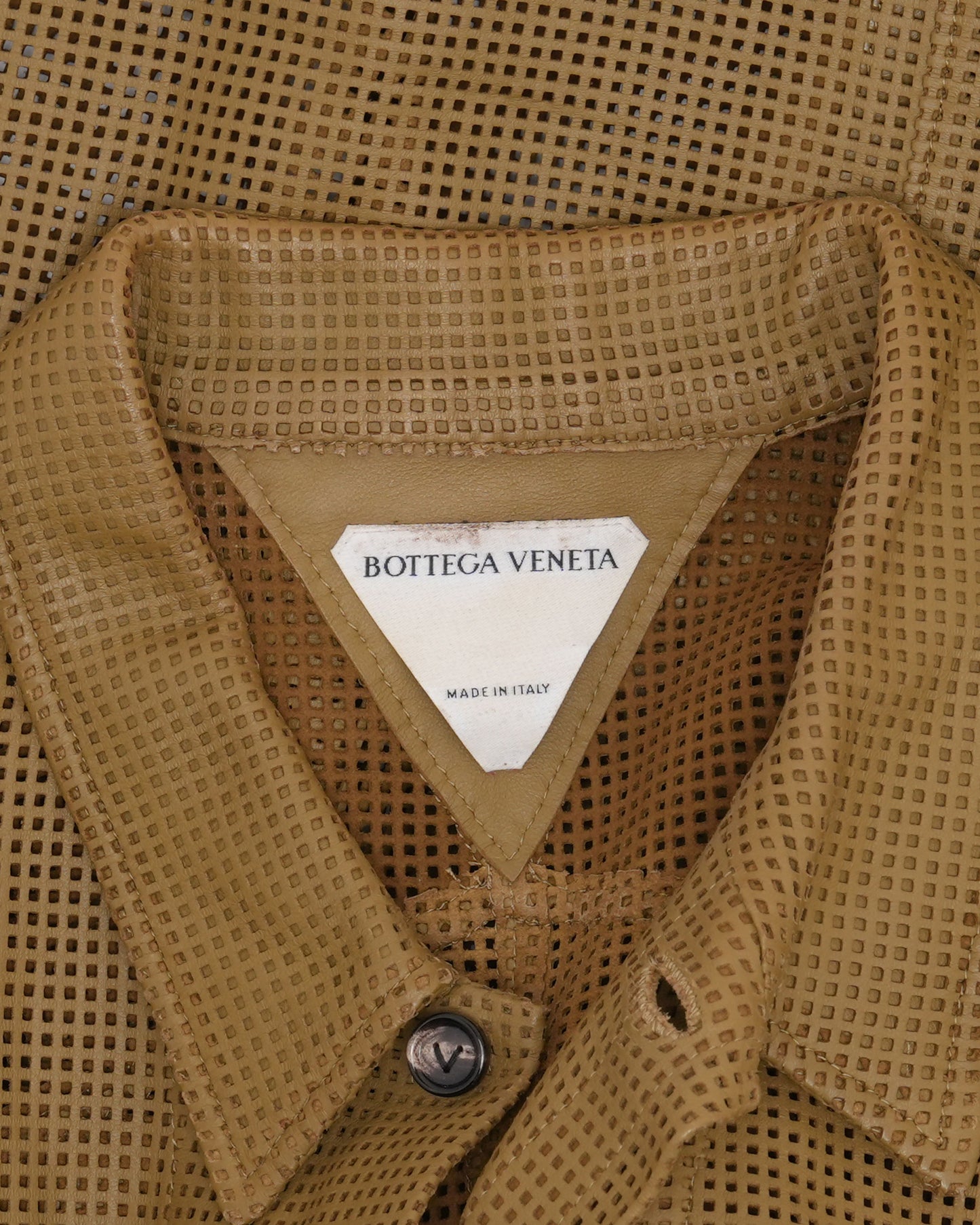 Perforated Leather Short Sleeve Shirt
