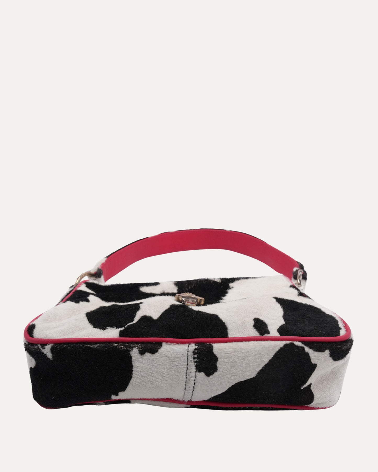 Dagger Embellished Pony Hair Cow Print Chicken Nugget Bag