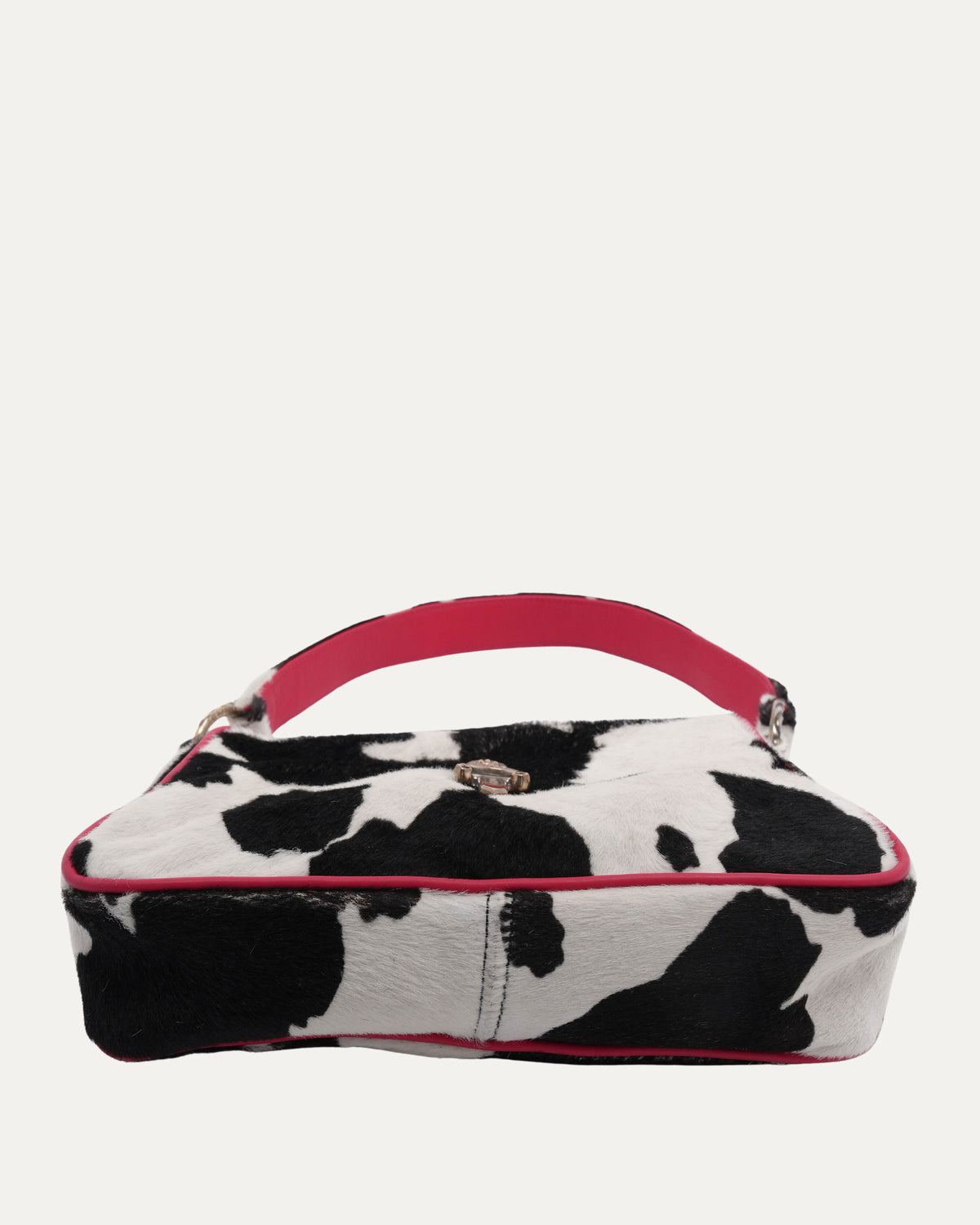 Dagger Embellished Pony Hair Cow Print Chicken Nugget Bag