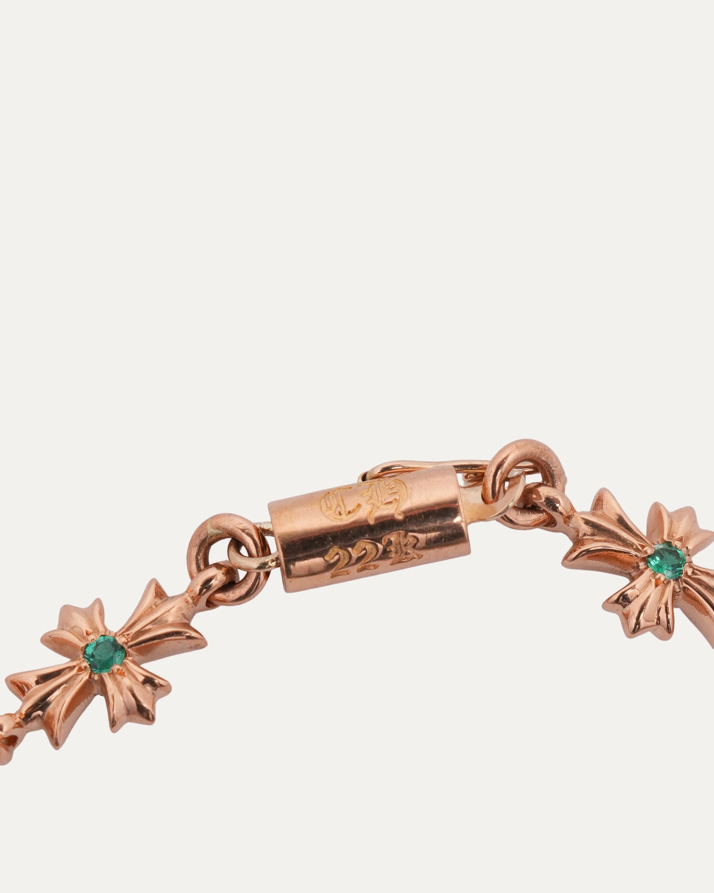 Gold Emerald Tiny E Bracelet