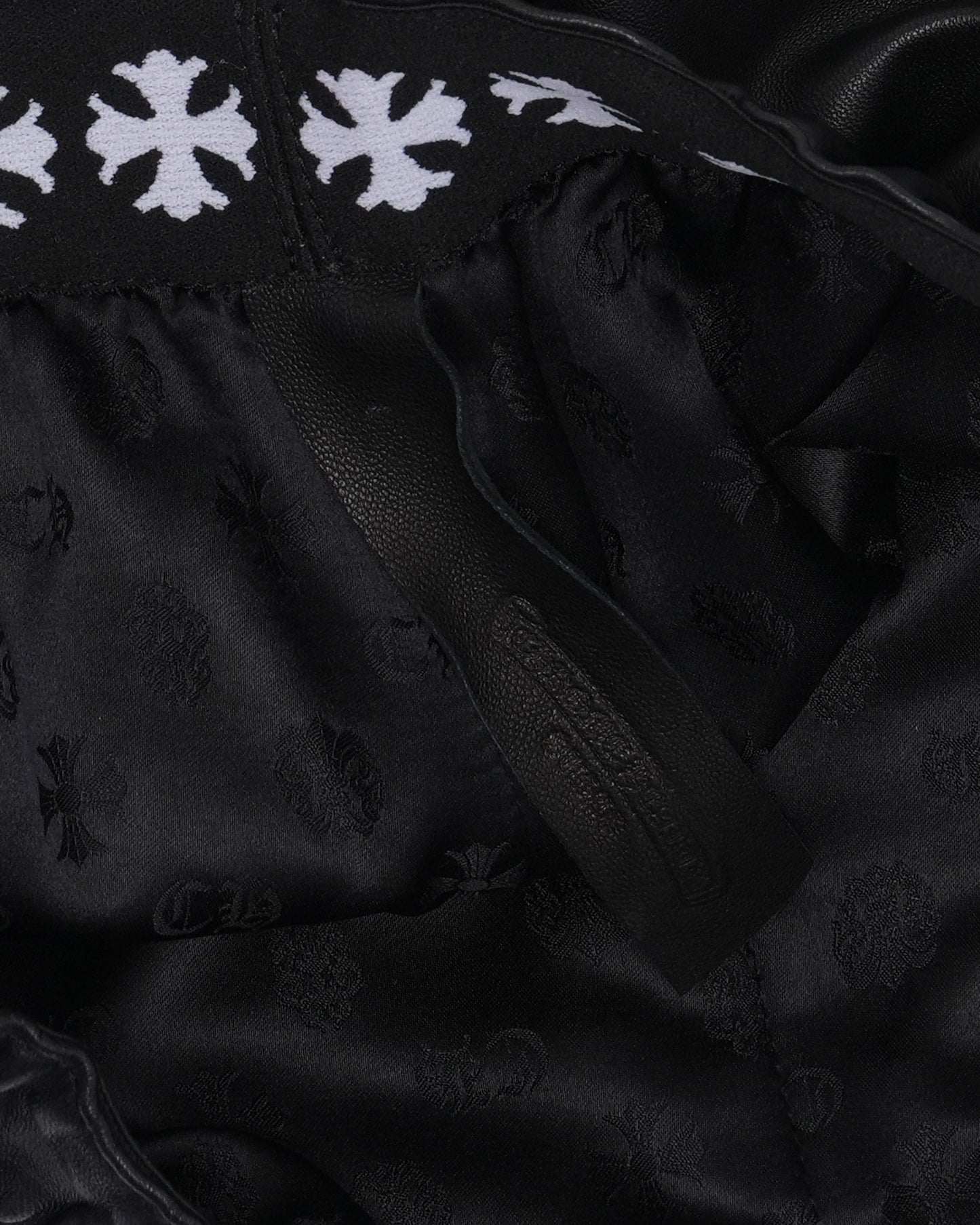 Cross Patch Leather Shorts