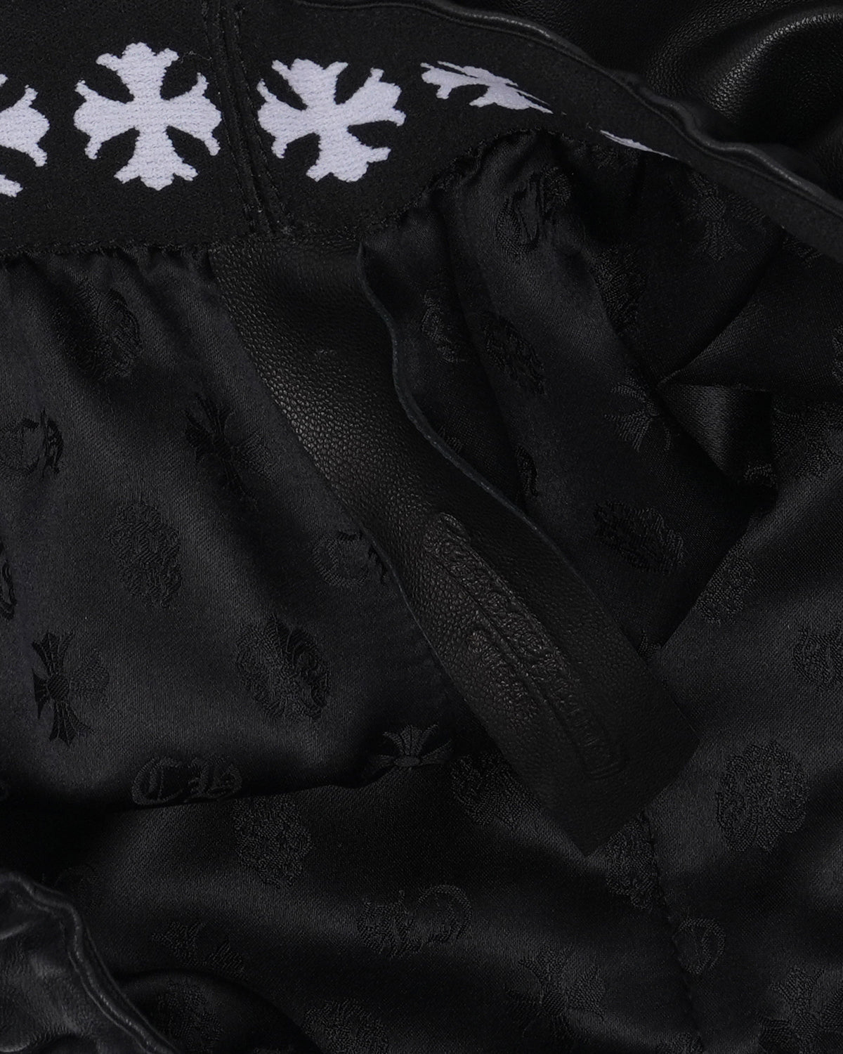 Cross Patch Leather Shorts