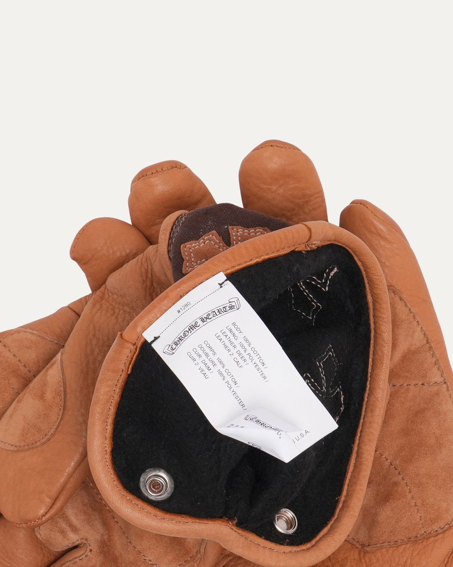 Cross Patch Leather Motorcycle Gloves