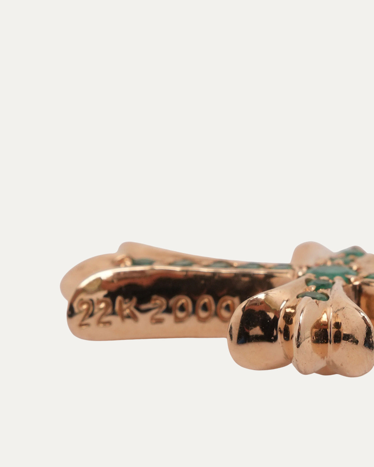 Gold Emerald Tiny Fat Pendant