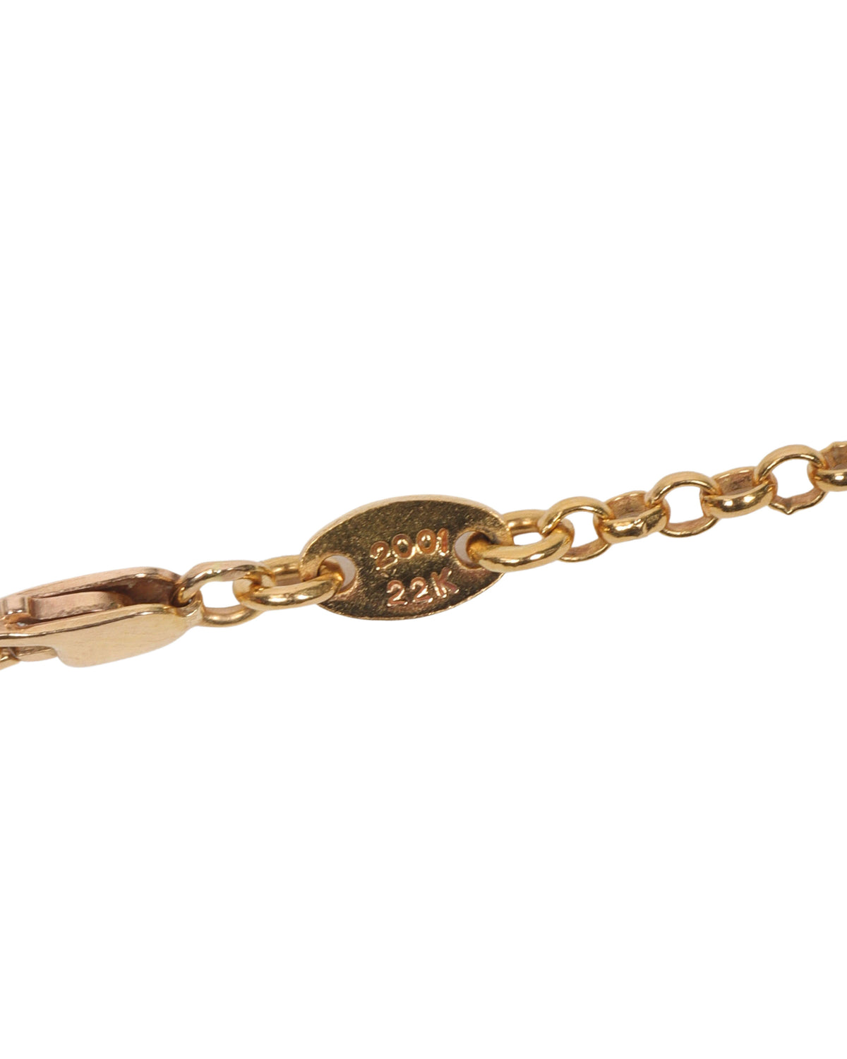22k Gold Diamond Cross Pendant w/ Gold Chain