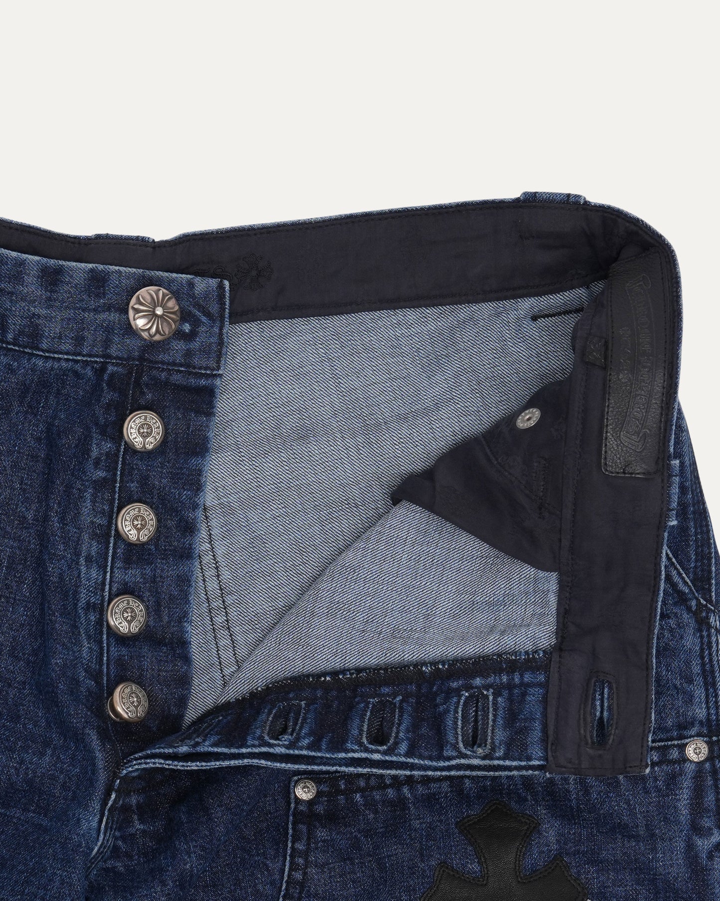 Turbo Diesel Cross Patch Double Knee Jean Shorts
