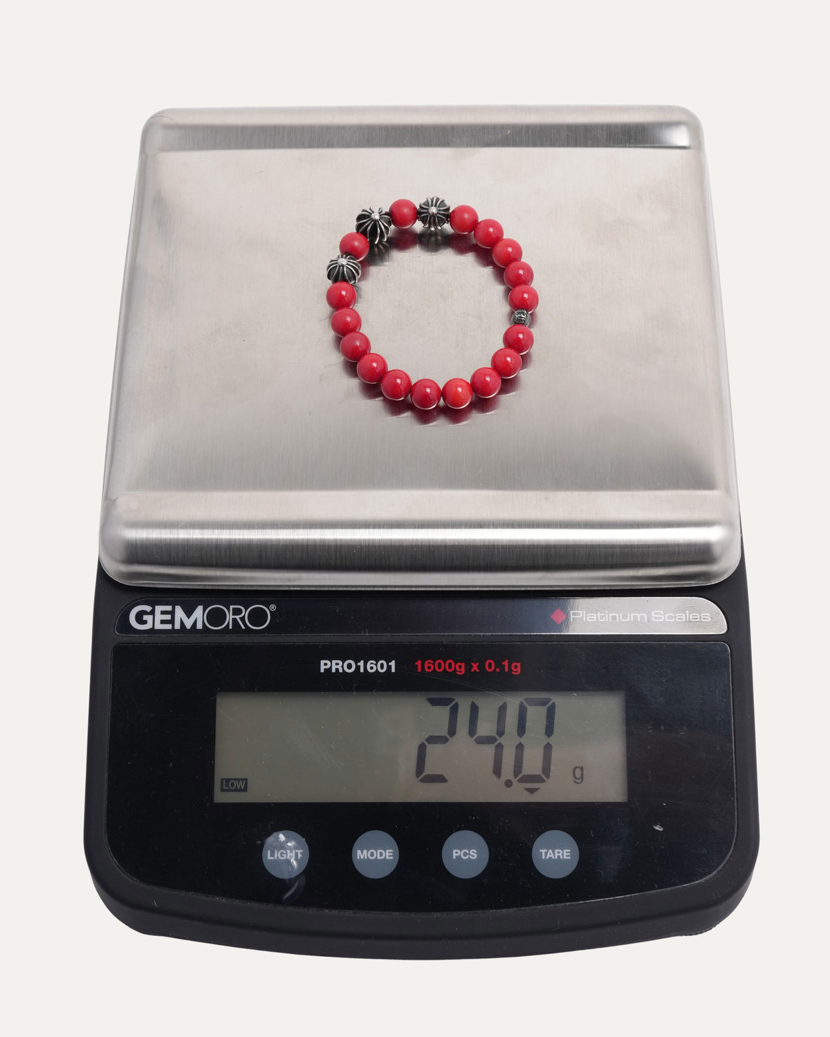6mm Coral Multi Charm Bead Bracelet