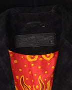 Hermes Scarf Lined Suede Blazer