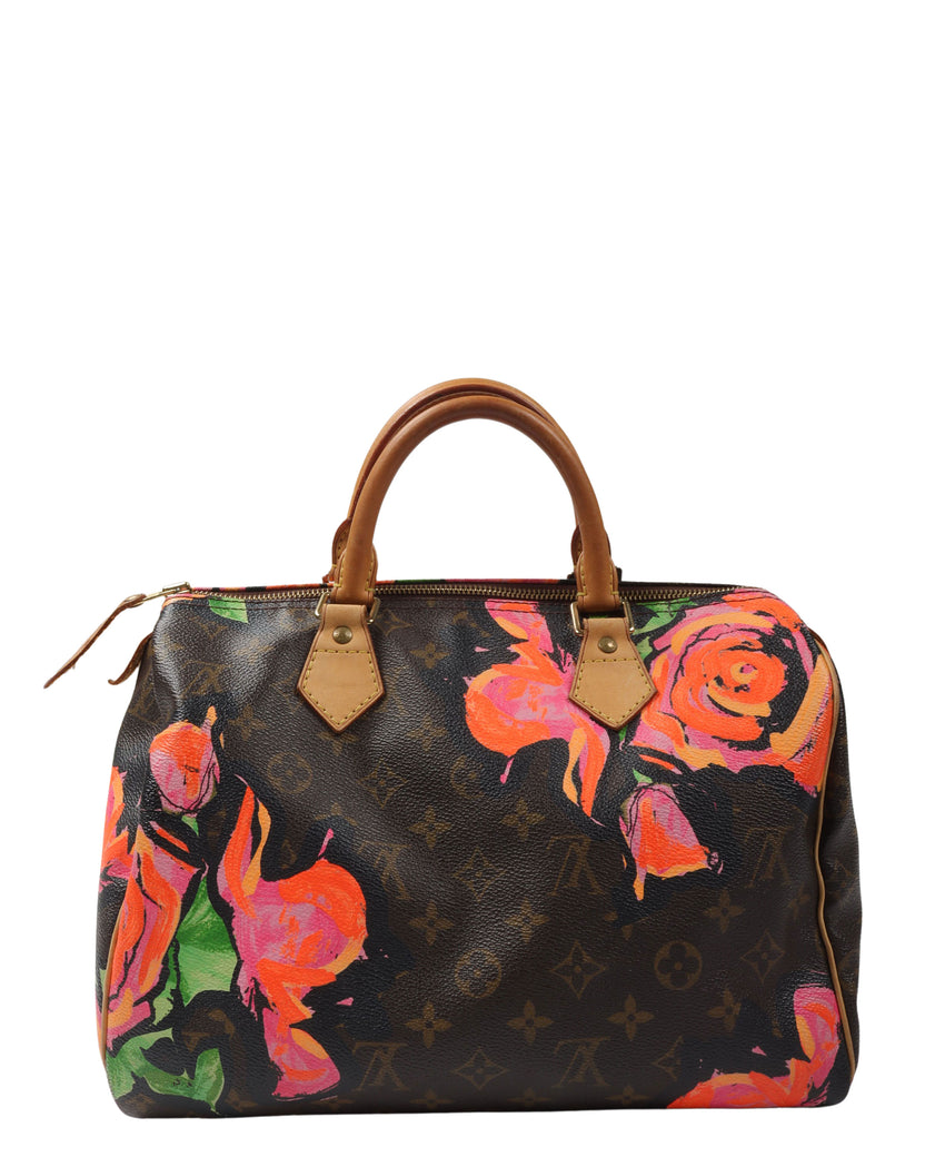 Stephen Sprouse Multicolor Monogram Roses Speedy 30