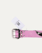 Studded Leather Cow Hair Inlay Belt