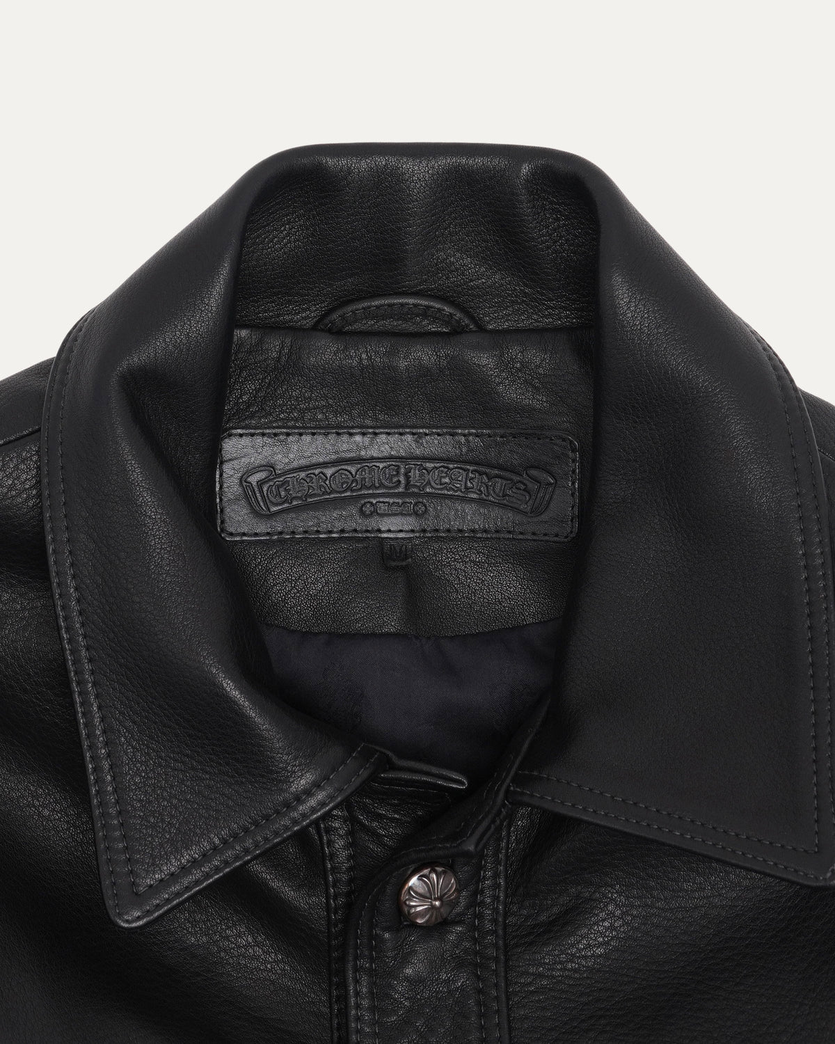Floral Cross Patch Western Leather Jacket