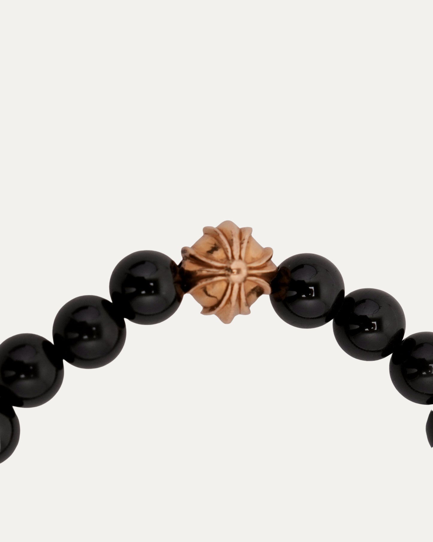 Gold Cross Multi Charm Bead Bracelet