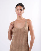 Gold Metallic Knit Dress