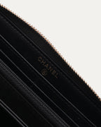Studded Quilted Long Zip Wallet