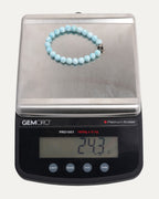 6mm Larimar Plus Cross Bead Bracelet