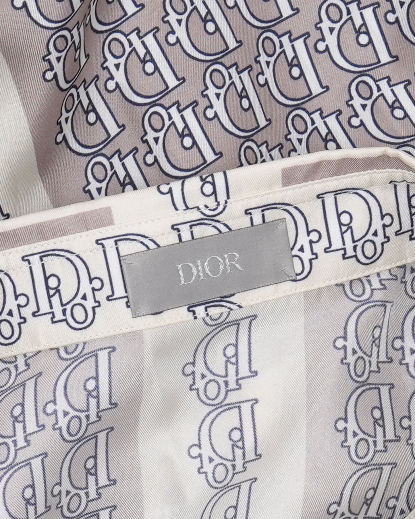 Silk Oblique Monogram Short Sleeve Shirt