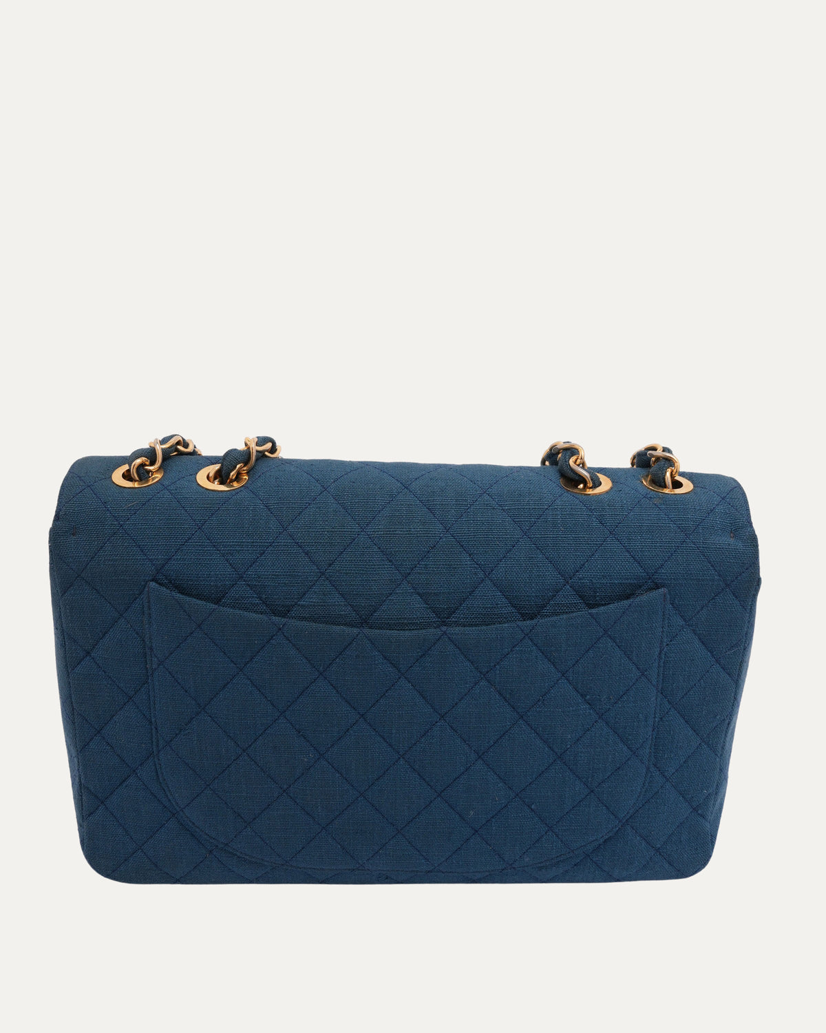 Maxi Quilted Denim Flap Bag