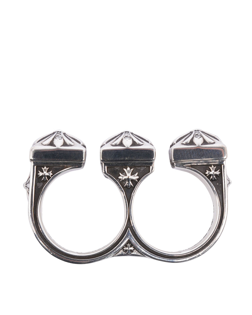 Diamond Double Knuckle Cross Ring