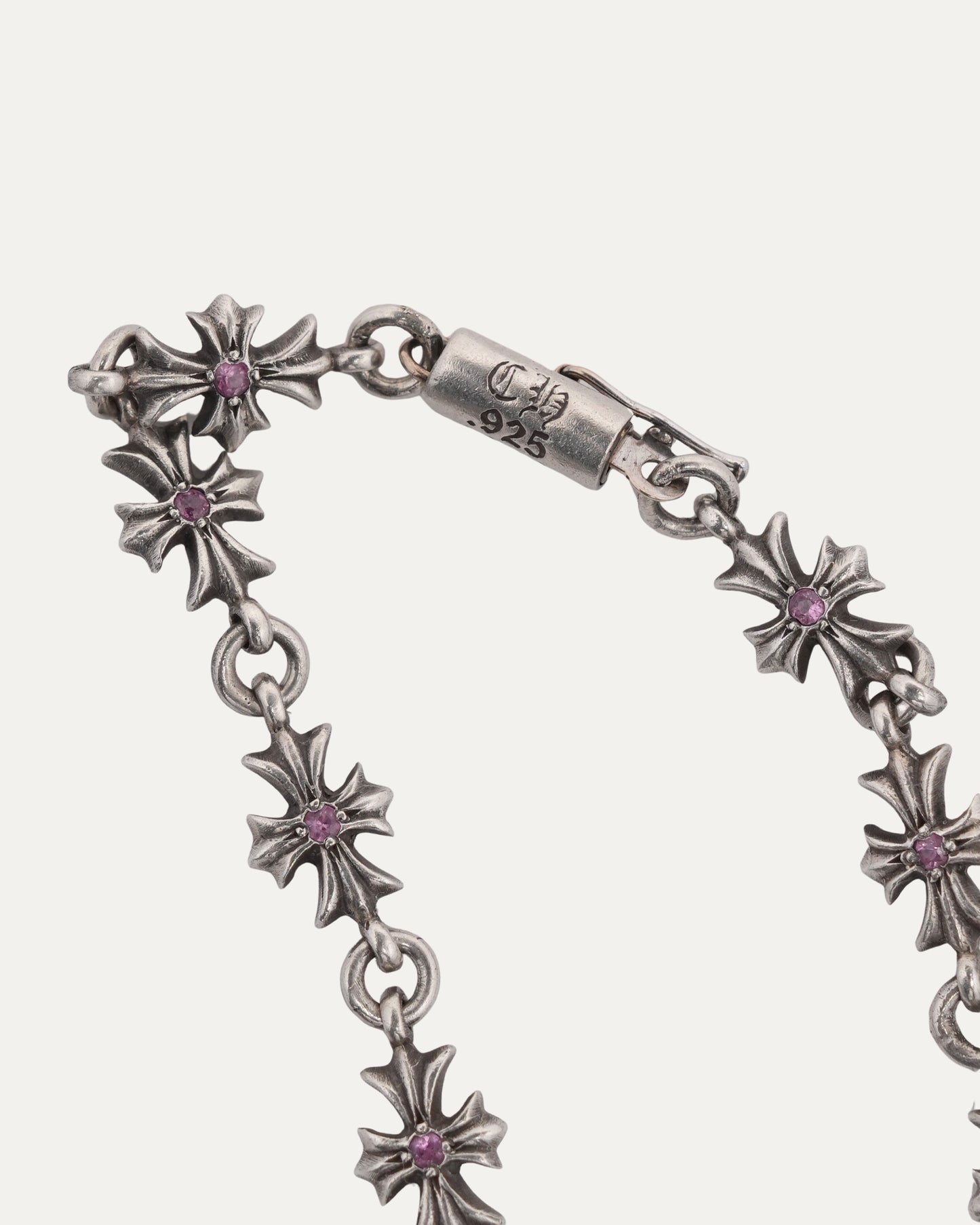 Pink Sapphire Tiny E Bracelet