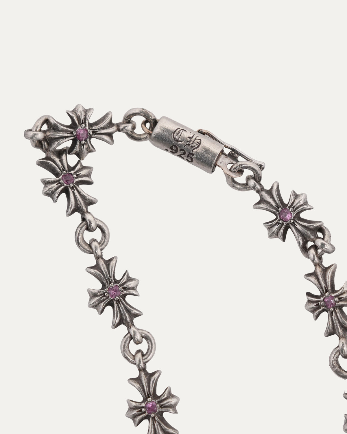 Pink Sapphire Tiny E Bracelet