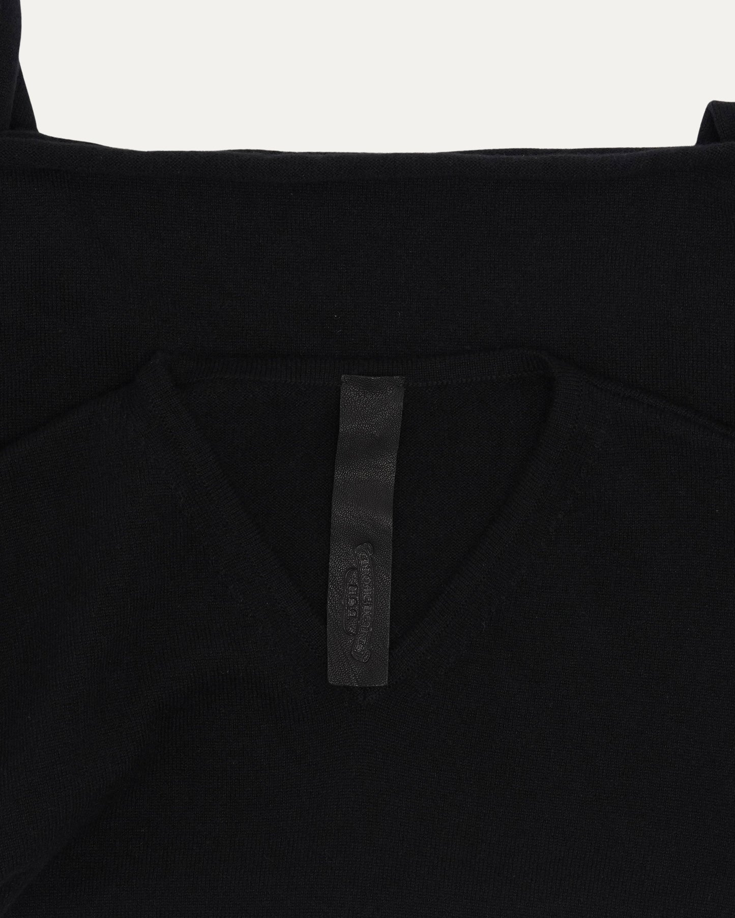 Rhinestone Hairy Cross Cashmere V-Neck Sweater