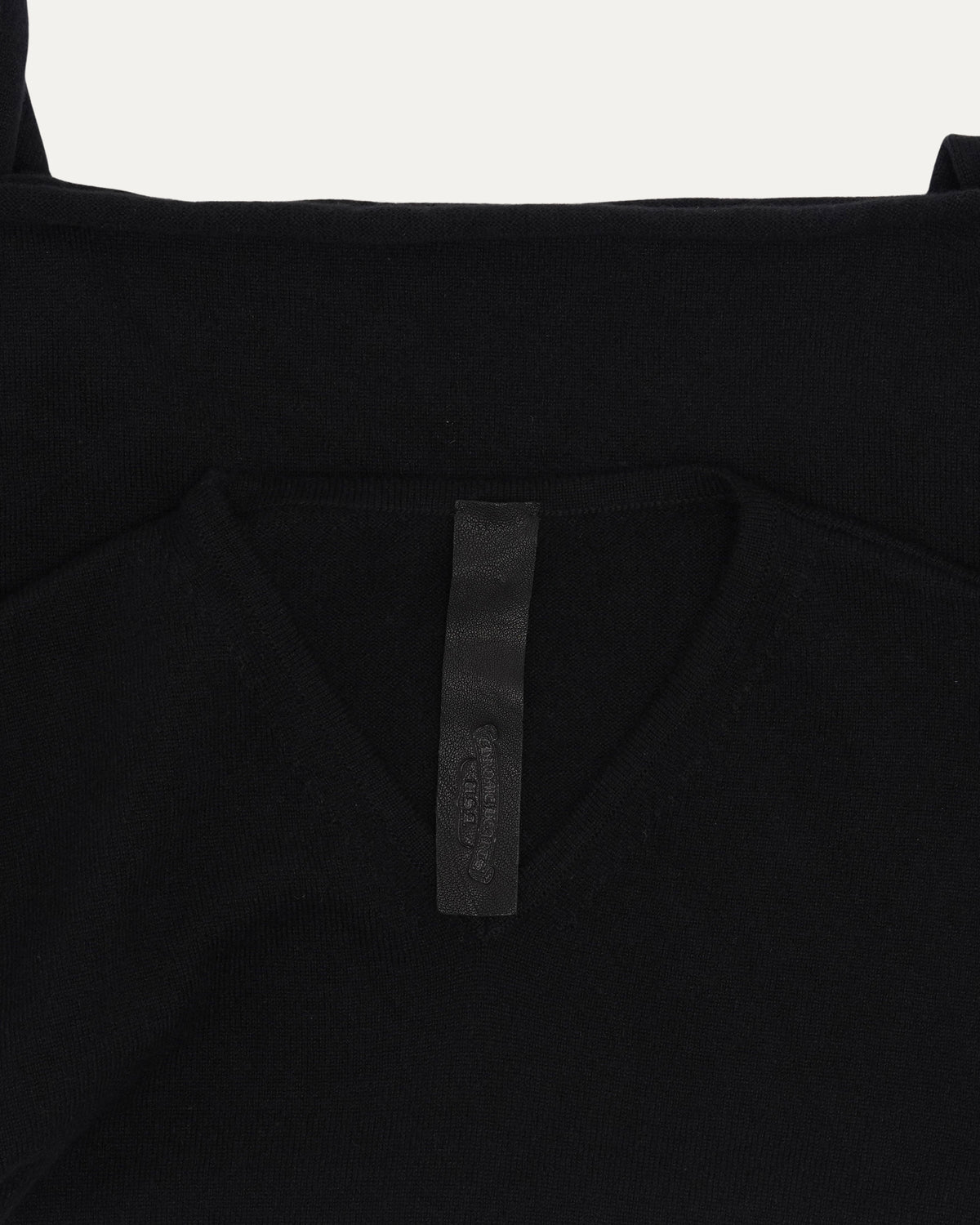 Rhinestone Hairy Cross Cashmere V-Neck Sweater
