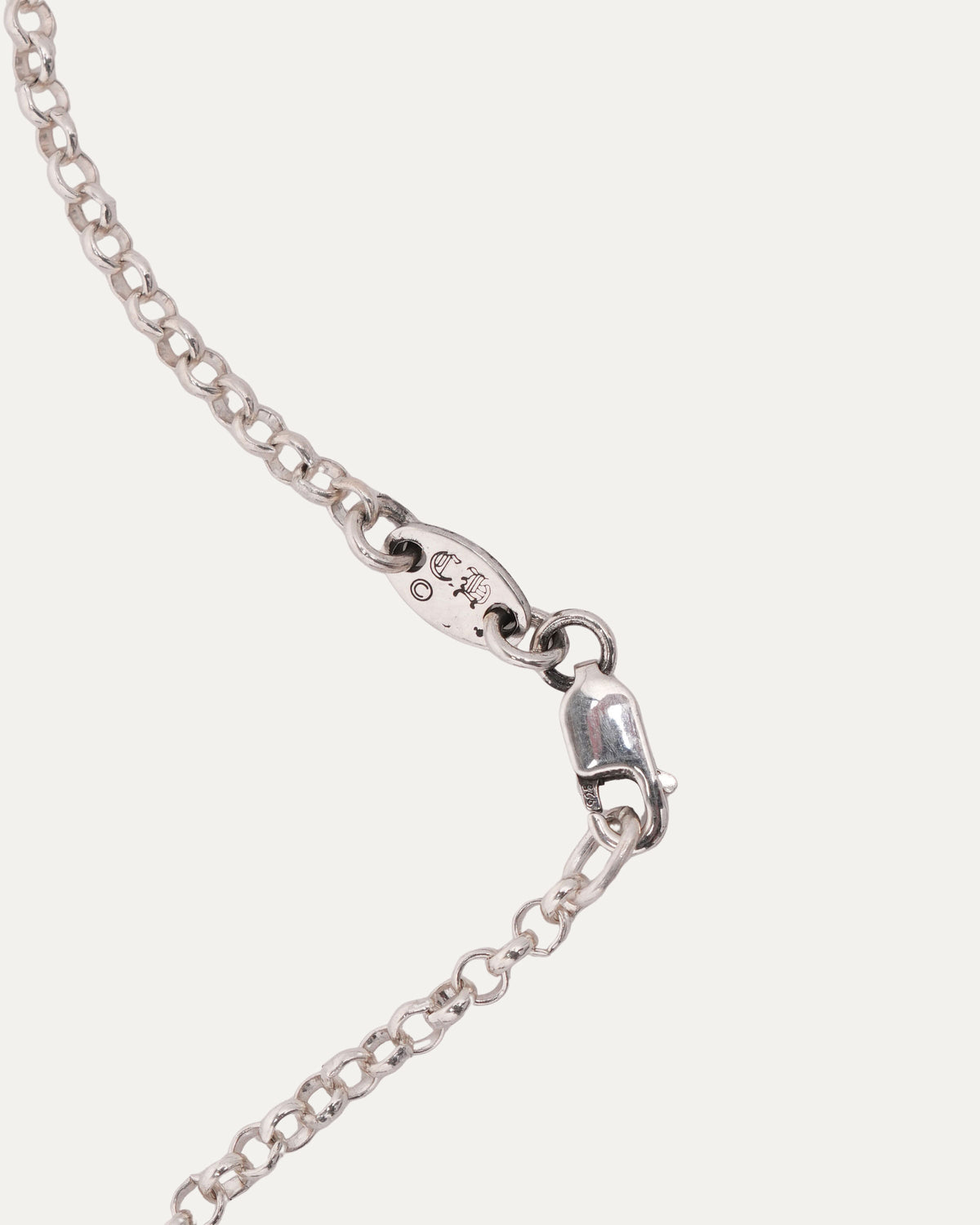 Diamond Safety Pin Roll Chain Necklace