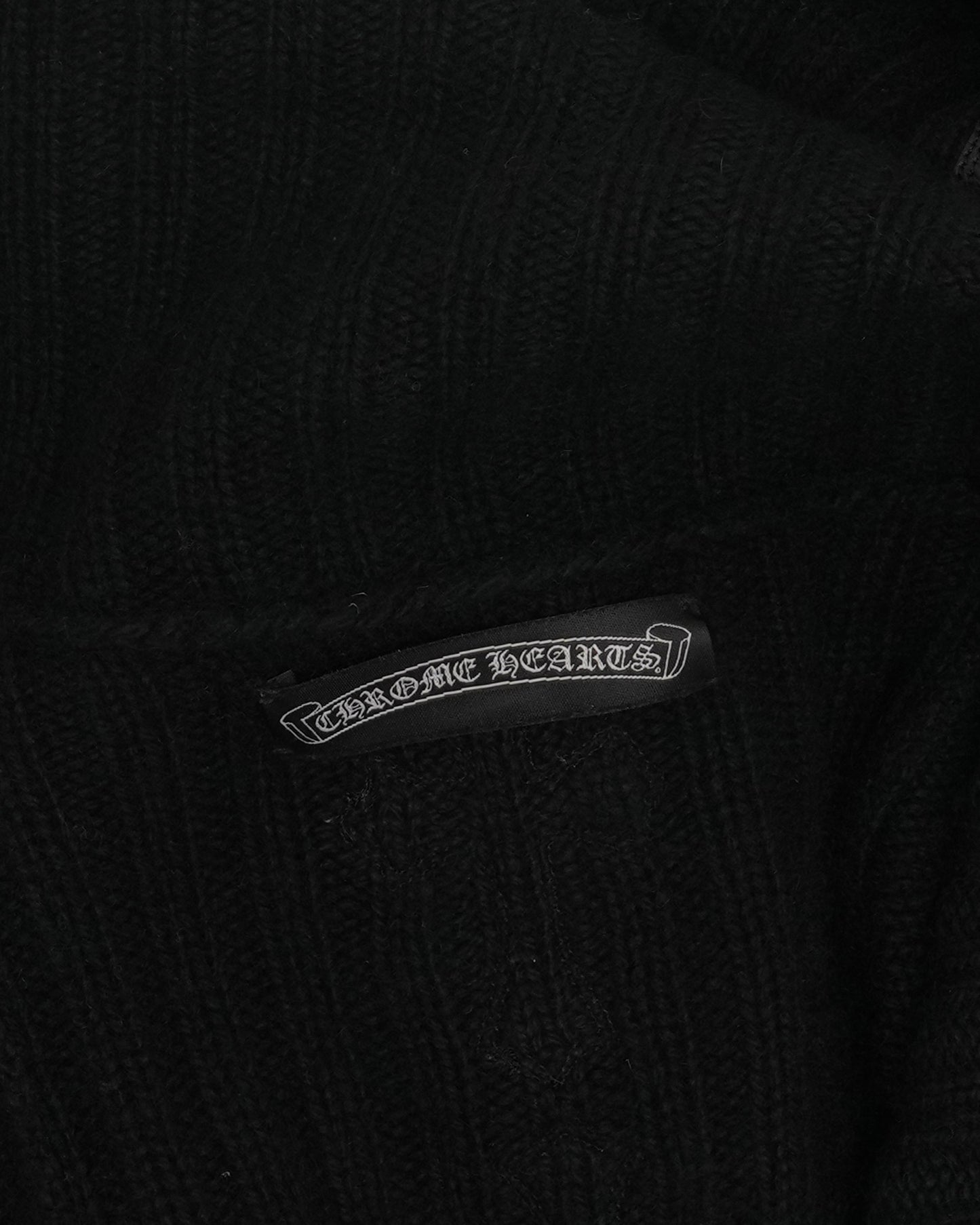Spine Cross Patch Asymmetric Cardigan Sweater