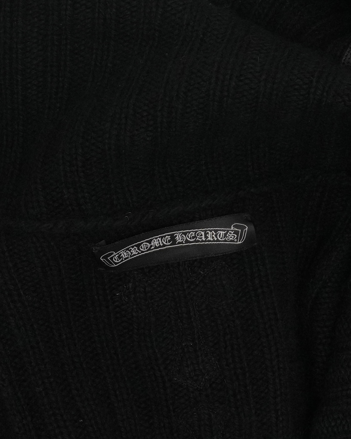 Spine Cross Patch Asymmetric Cardigan Sweater
